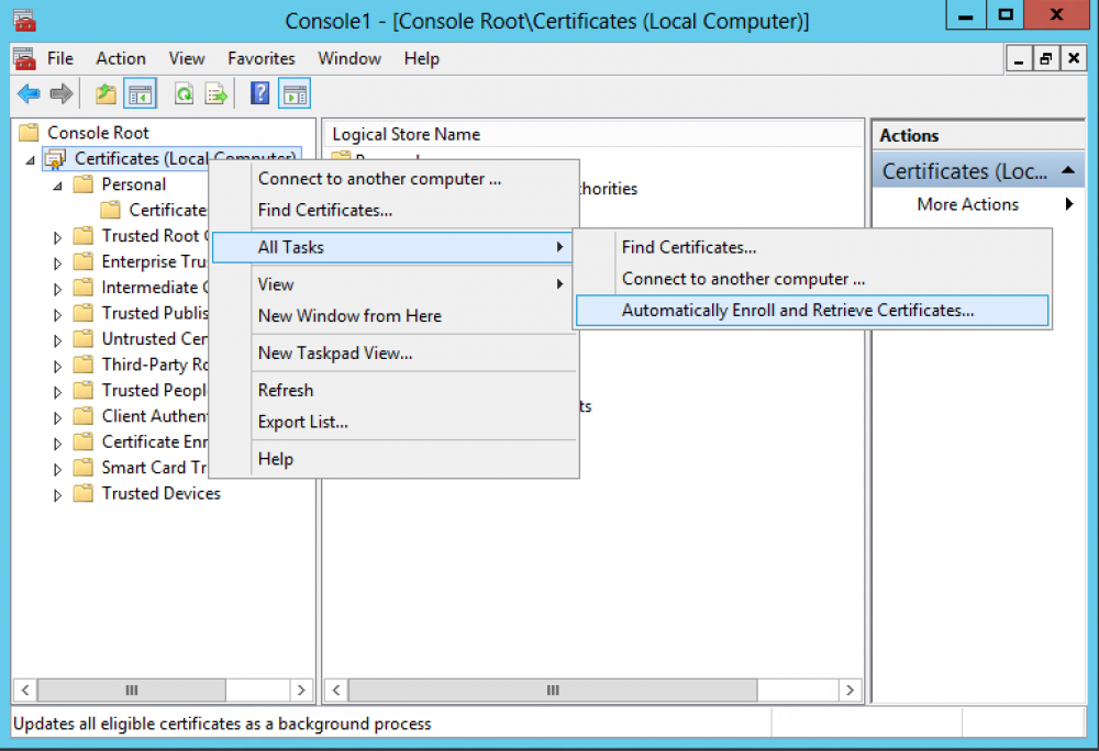 certicates enrollment