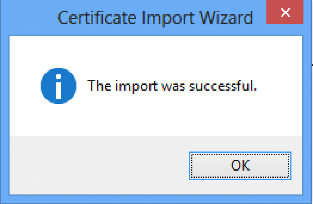 the import was succesfull