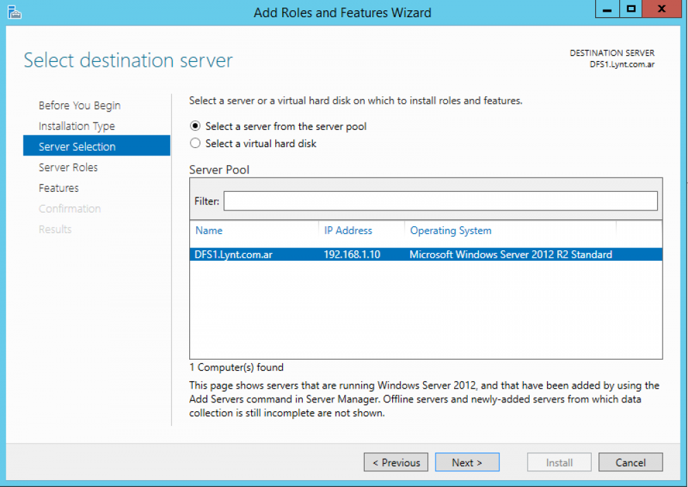 destination server