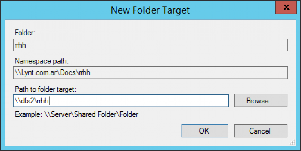 new folder target