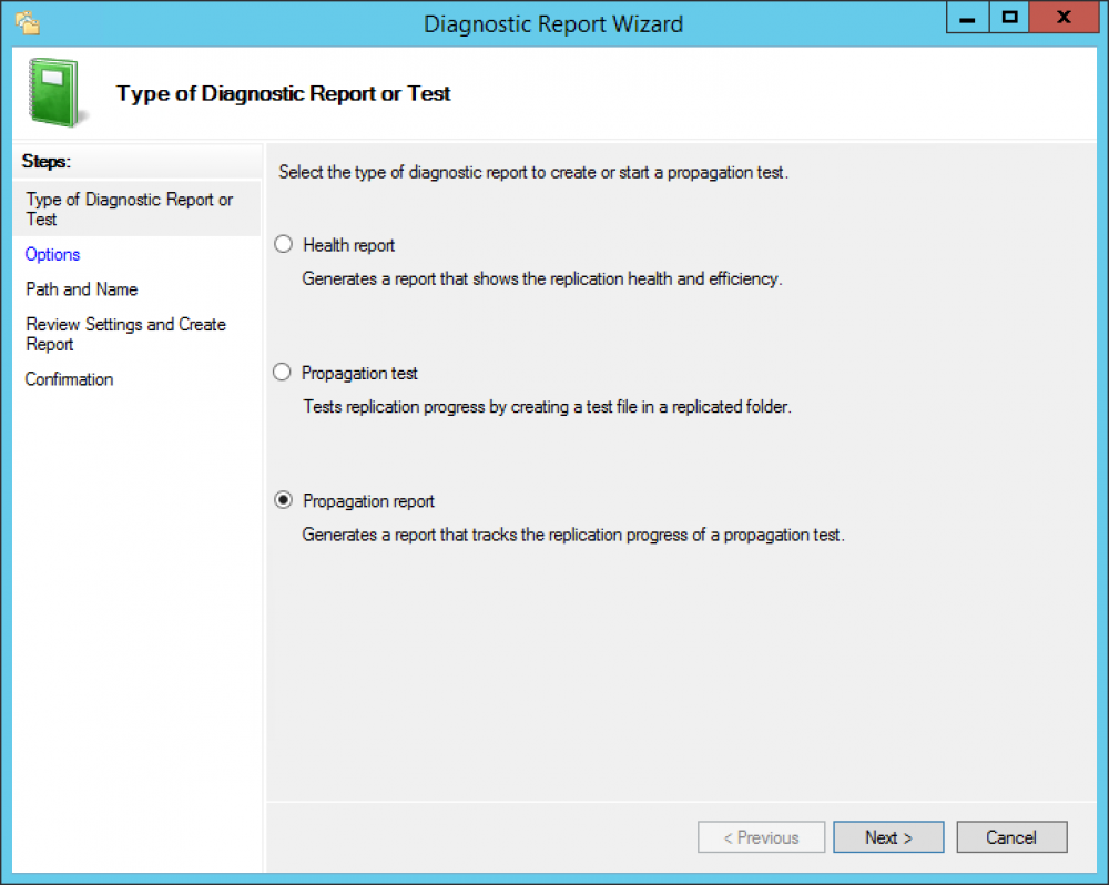 diagnostic reoprt or test